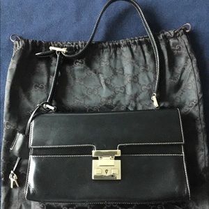 Authentic Gucci Vintage Black Leather Bag